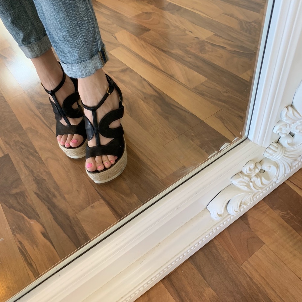 RESERVED 🔒YSL Black Malo Espadrille Wedges - Picture 3 of 8